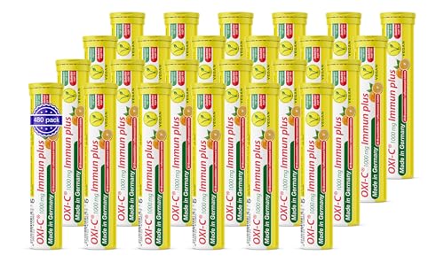 1000 mg Vitamin C Brausetabletten 24x20 Stk. – Orangengeschmack – 1000 mg Vitamin C – T&D Pharma Oxi-C Immun plus – Made in Germany