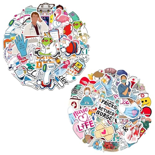 Paquete De 100 Pegatinas con Temática De Médicos Y Enfermeras, Pegatinas De Grafiti, Pegatinas Decorativas Creativas, Se Pueden Utilizar para Decorar Motocicletas, Patinetas, Bicicletas, Etc.
