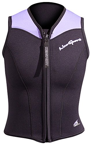 NeoSport Chaleco de Neopreno para Mujer 2.5mm con cremallera frontal - Negro/Púrpura, talla 10 miniatura 1