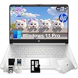 HP 2025 14 inch Everyday Laptop Computer for Student & Business - AI-Powered 1-Y Office 365 • Intel Quad-Core CPU • Ultra-Light • 16G RAM • 384G Storage (128G UFS+256G SD Card) • Win 11 Pro • Silver