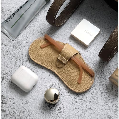 Image of Leather Sunglasses Case, Portable Soft Leather Sunglasses Bag, Flexible Sunglasses Pouch Slim Case for Men and Women(yellow)