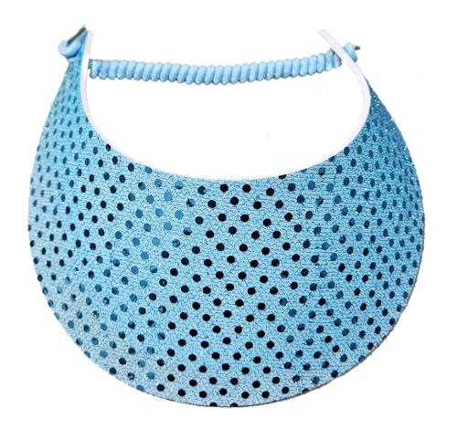 Lightweight Foam Visor Hat with Coil Comfortable No Headache Made in USA (US Alpha One Size Light Blue)