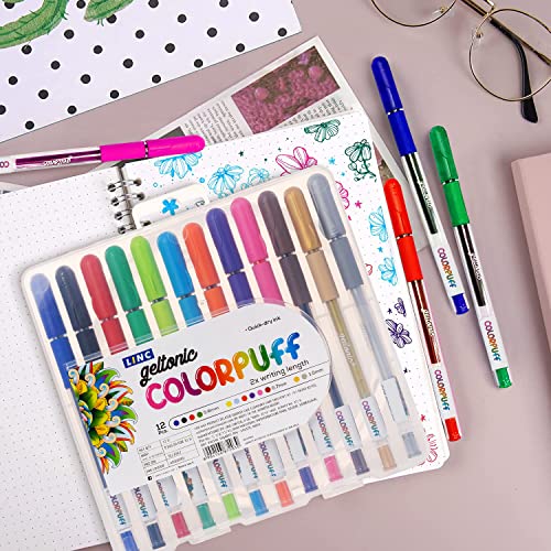 Set de 12 bolígrafos gel multicolor con estuche rígido miniatura 6