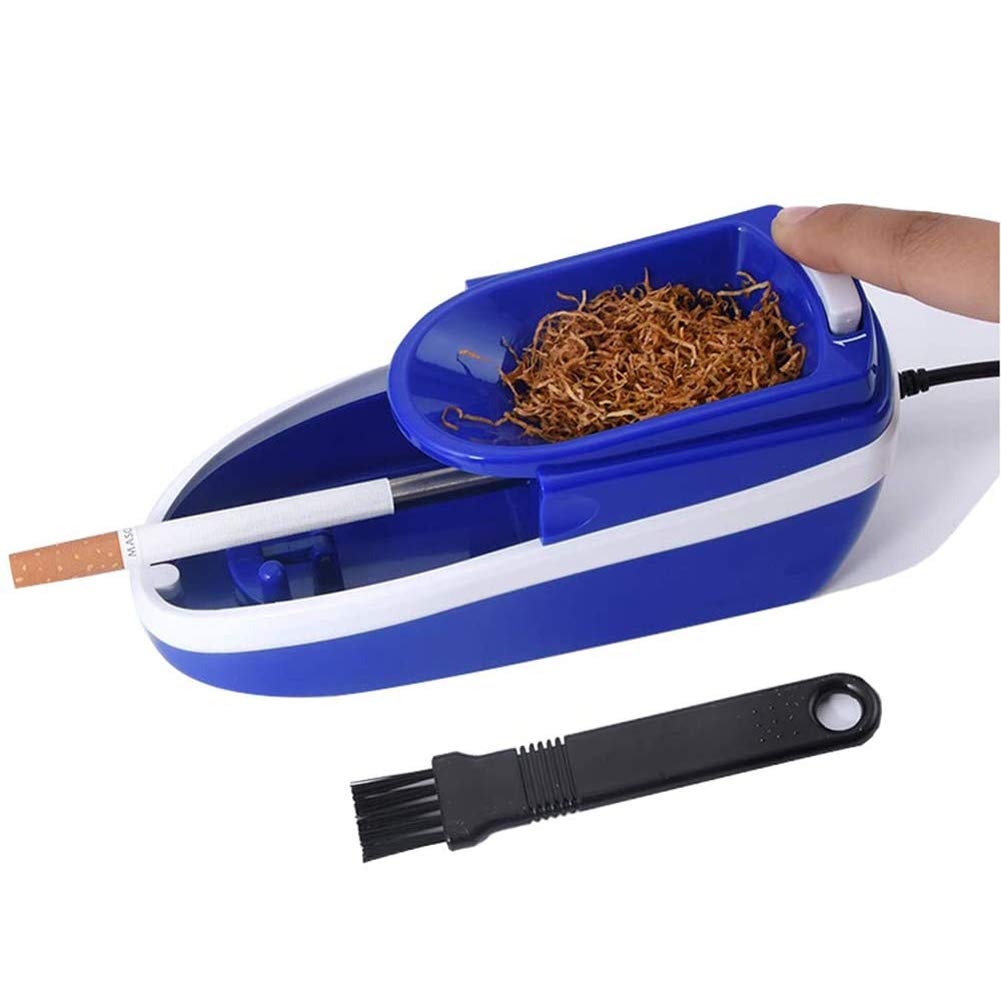 Rullo per Sigaretta elettrica, Mini Macchina for arrotolare Sigarette, iniettore di Tabacco Regolabile a densità Automatica, Produttore di Sigarette(Blue)