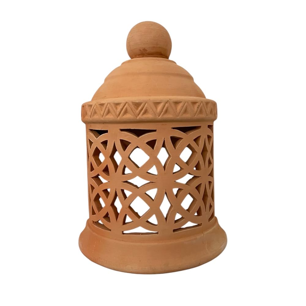 Applique da Parete Marocchina in Terracotta naturale, Design Traforato, 24 * 11,5*h35 cm