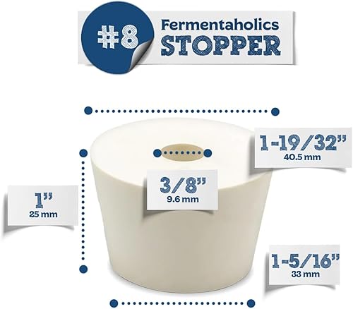 Miniatura 2 de Tapones de goma TPE de fermentación - Tapones perforados para esclusas (#8 Tapón perforado, paquete de 4)