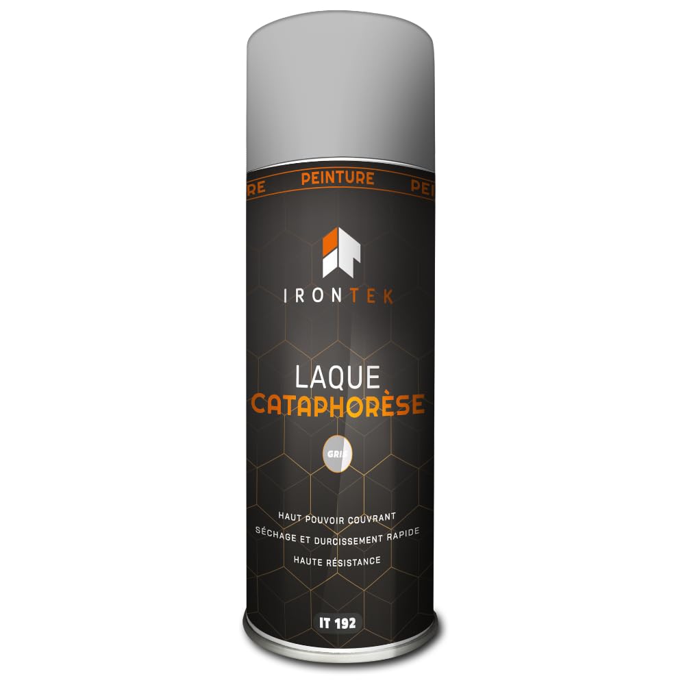 Vernice Spray Antiruggine Telaio - IRONTEK - 400 ml | IT192 | Grigio Cataforesi | 3 in 1 Primer Fondo | Asciugatura Rapida 20 min