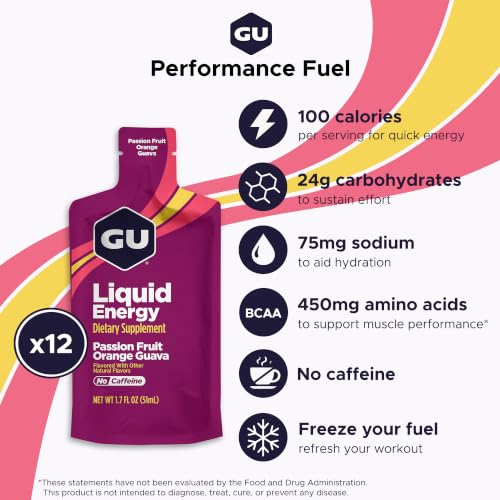 Image of GU Energy, Liquid Energy, Passion Fruit Orange Guava - 12 Count