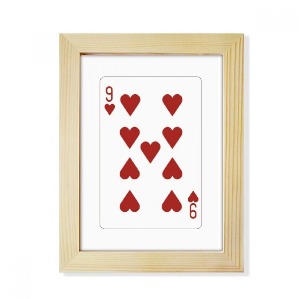 Marco de la Foto de Madera DIYthinker Corazón 9 de Naipes con Acabado de Arte Tradicional 6X8