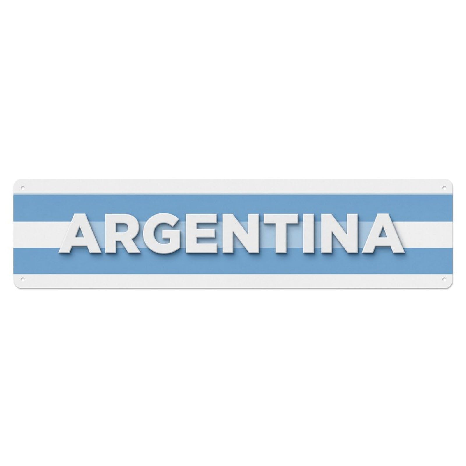 Vintage Argentina Flag Pattern Metal Tin Sign