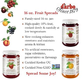 Darbo All-Natural Wild Blueberry Fruit Spread, 16 oz | Crafted Tradition | Pure Fruit Flavor | No Artificial PreservativesEnsuring a Naturally Sweet and Flavorful Spread.