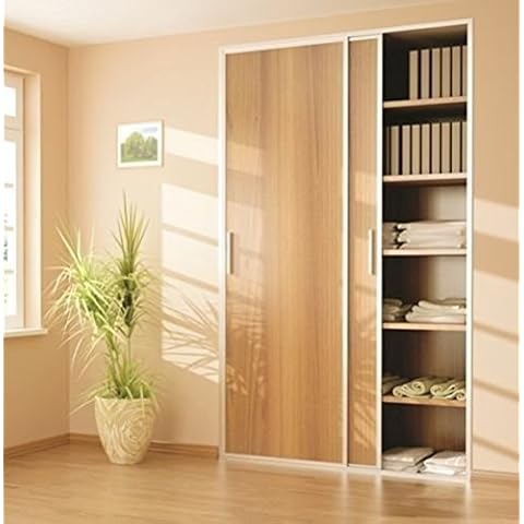 Sliding Wardrobe 2 Door 1500mm Twin Track Gear System ARES 2 Roller Internal Cupboard 70kg Cover