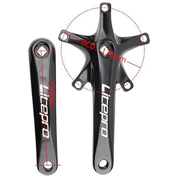 CALANDIS Folding Bike Crankset 7075-T6 Aluminum BMX 130BCD 170mm Crankarm 56T Black