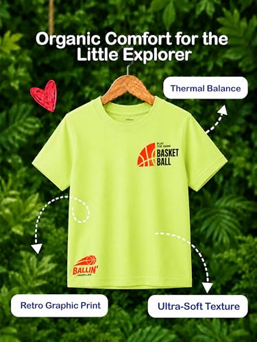 Image of Kidbea Bamboo Unisex Kids T-Shirt Ultra-Soft Premium Half Sleeve Graphic Tee for Boys & Girls, Casual Summer Wear for Toddlers & Kids