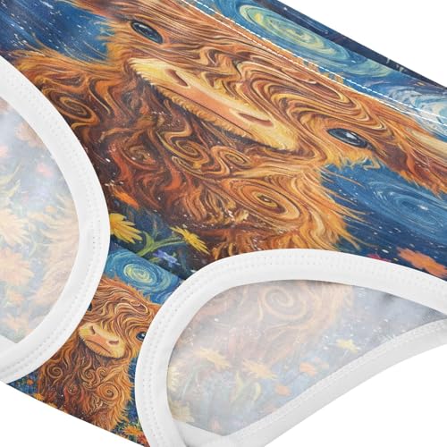 Cute Baby Highland Cow Van Gogh Starry Night Toddler Girls's Underwear 2T 202b85814