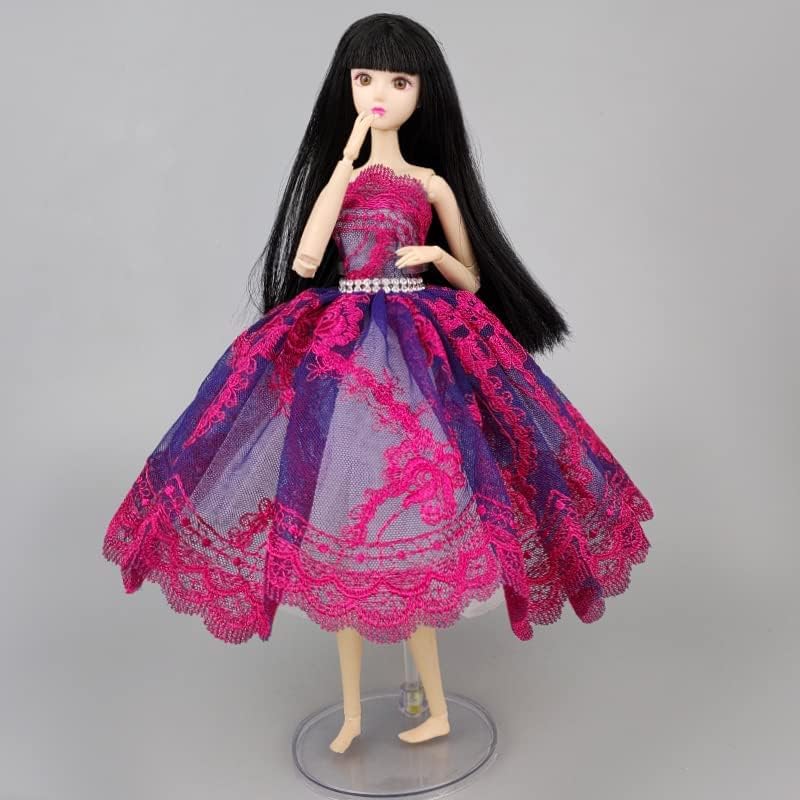 Miniatura 3 de Vestido tutú de ballet de moda para 11.5 pulgadas, ropa de muñeca, accesorios de muñeca de 16, falda de 3 capas con diamantes de imitación, vestido