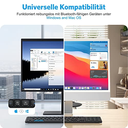 Wiederaufladbare Bluetooth-Tastatur von OMOTON für Mac und Windows