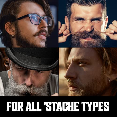 Viking Revolution Mustache Wax 2 Pack - Extreme Hold Beard & Moustache Wax For Men - Strong Hold Helps Train Tame & Style - 0.5Oz Each (Sandalwood, 2 Pack) #TOP6