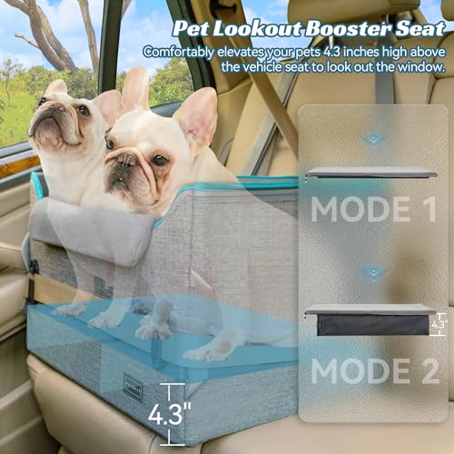 Petsfit Assento de Carro para Cães, Assento de Carro para Cães Médios com 2 Coleiras de Segurança co
