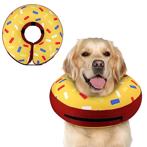 Image of Supet Inflatable Dog Cone Collar Alternative After Surgery, Doggie Neck Donut Collar Recovery E Collar, Soft Dog Cone for Small Medium Large Dogs