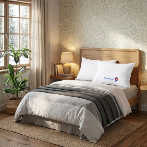 Image of Youth Pillow Cases - 500 Thread Count 16 x 22 inch, Pack of 2 White Strip Pillow Cover 100% Cotton Travel Pillow Case for Kids, Zipper Closure Toddler Youth Pillowcase 16x22, White Striped