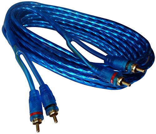 AERZETIX: Câble RCA Phono Audio Mâle-Mâle 5 Mètres Bleu pour Ampli Subwoofer C12402