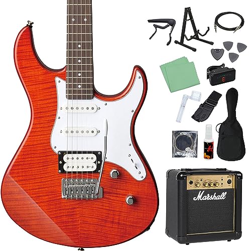 YAMAHA PACIFICA212VFM CMB エレキギター 初心者14点セット 【MG10付き】 キャラメルブラウン ヤマハ