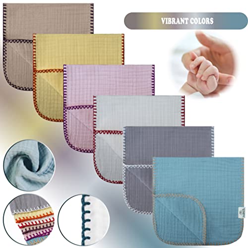 Cm Sheepcotton Turkish Muslin Burp Cloths%100 Cotton 6 Pack Large 4 Layers Extra Absorbent Soft And Breathable Feston Stitch (Pastel Colors) #TOP7
