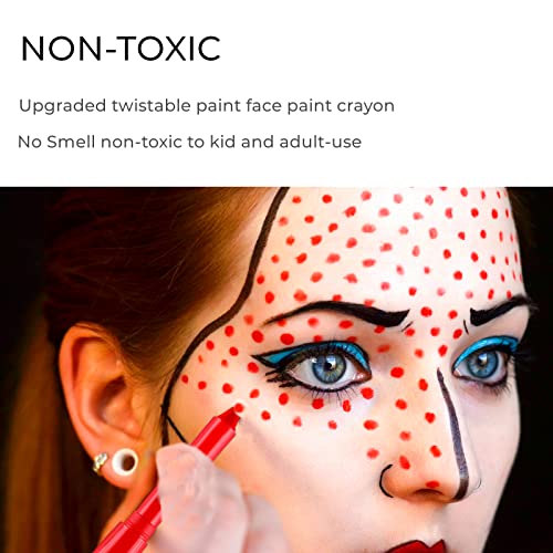 Face Paint Kit For Kids, Itsfairypro Body Painting Black/White/Red/Blue/Green/Yellow Non Toxic Water Clean For Skin Marker Halloween Kid Sport Event Carnival Easter Make Up #TOP1