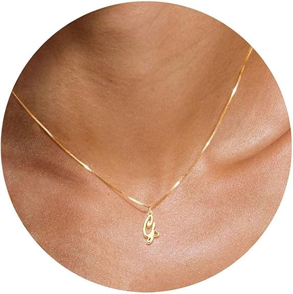 Btysun Initial Necklaces for Women, Dainty Gold Initial Necklace 14K Plated Letter Necklaces for Teen s Tiny A-Z Pendant Choker Necklace Name Jewelry