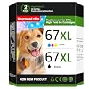 67XL Ink Cartridges Black Color Combo Pack Replacement for HP Ink 67 67XL Printer Ink Works for HP DeskJet 4227e 2827e 2755e 2855e 2800 4155e 2755 2852e Envy 6055e 6000 6455e (2 Pack)