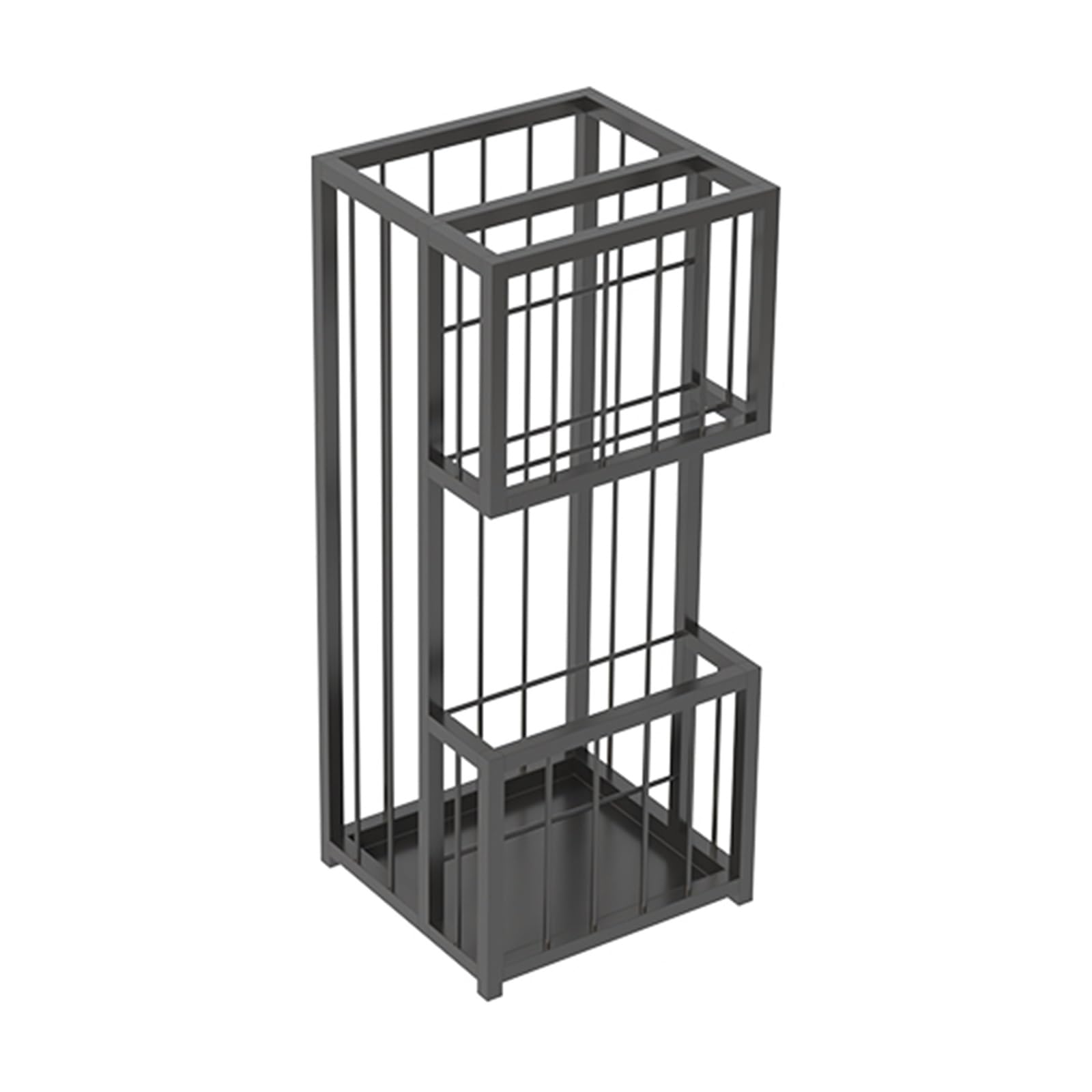 BHFPFZA Large Capacity Metal Umbrella Stand for Entryway, Double-Layer Umbrella Holder for Hotels & Commercial Use, Indoor Umbrella, Stylish Storage Solution