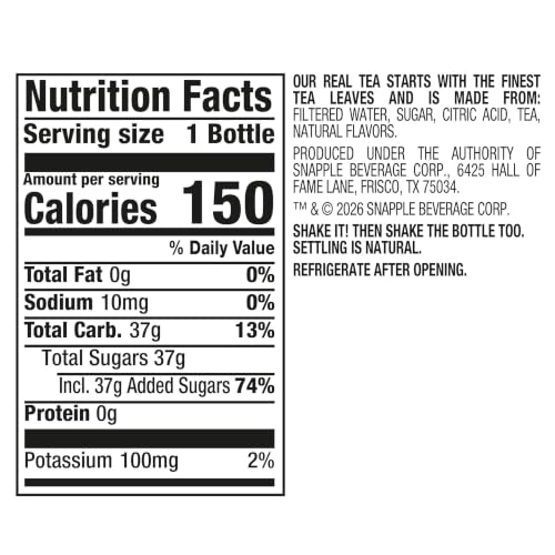 Image of Snapple Peach Tea, 16 fl oz recycled plastic bottle, Pack of 12