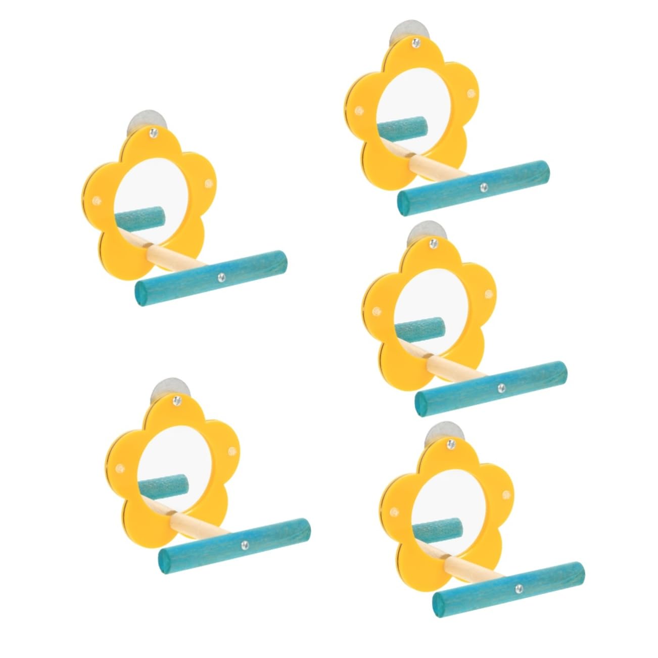 BESPORTBLE 5piezas Espejo Interactivo De Acrílico para Aves Juguete Educativo para Entrenamiento De Loros para y Decorar Jaulas De Aves
