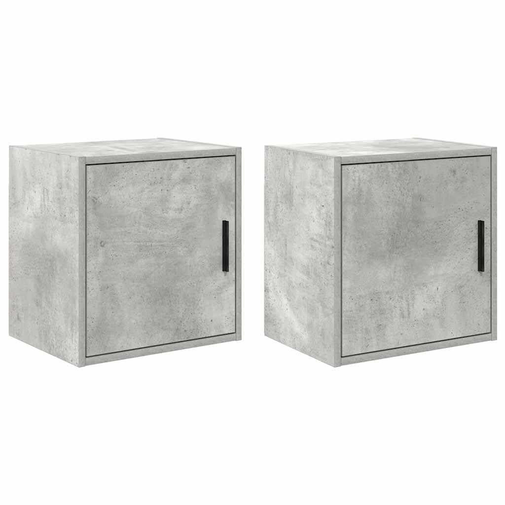 Armoires murales de Garage 2 pcs Gris béton Bois d'ingénierie,Entreprise & Industrie,Stockage Industriel,Armoires industrielles,14.65 kg-860632