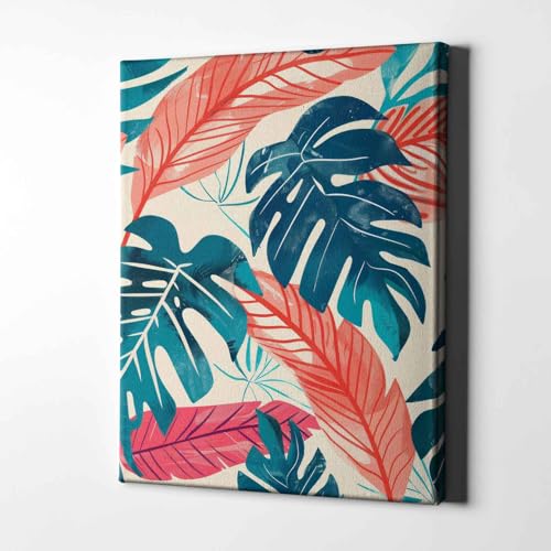 Cadre Monstera corail et sarcelle d'exception Electric Botanicals