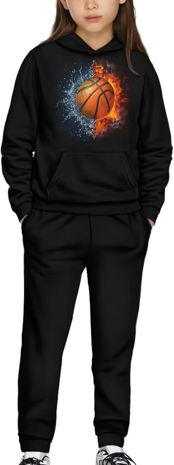 Sweater Set for Kids Hoodies Clothes Sets Long Sleeve Hooded Tracksuit Crewneck Sweatpants