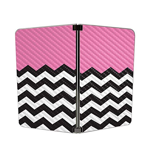 Image of MIGHTY SKINS MightySkins Carbon Fiber Skin for Microsoft Surface Duo - Pink Chevron | Protective, Durable Textured Carbon Fiber Finish | Easy to Apply, Remove, and Change Styles | Made in The USA