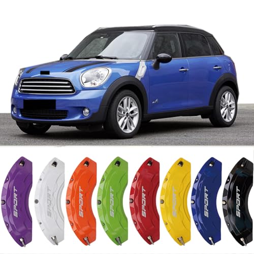 4pc Brake Caliper Covers Compatible Front Rear for MINI COOPER Accessories (White, for COUNTRYMAN 17"18"19 wheel)