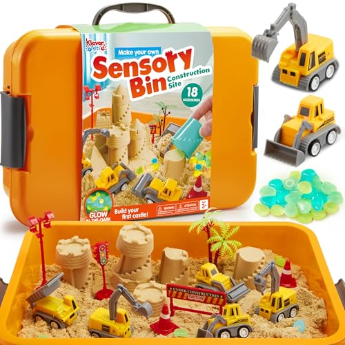 Klever Kits Construction Sensory Bin for Toddlers...
