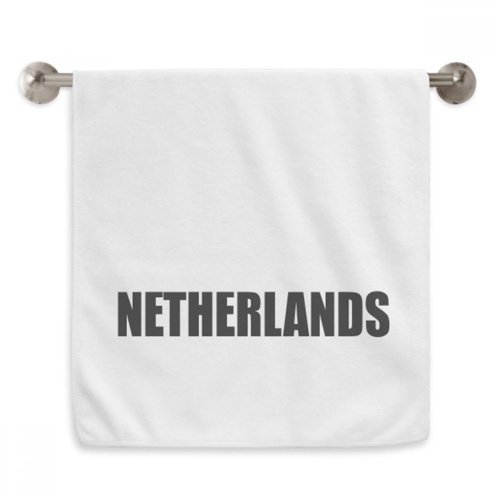 Serviettes dÃ©barbouillettes moelleuses motif Pays Bas noir drap de toilette blanc