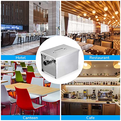 Yescom 8 Lbs Commercial Grease Trap Stainless Steel Interceptor 5Gpm Restaurant Cafe #TOP4