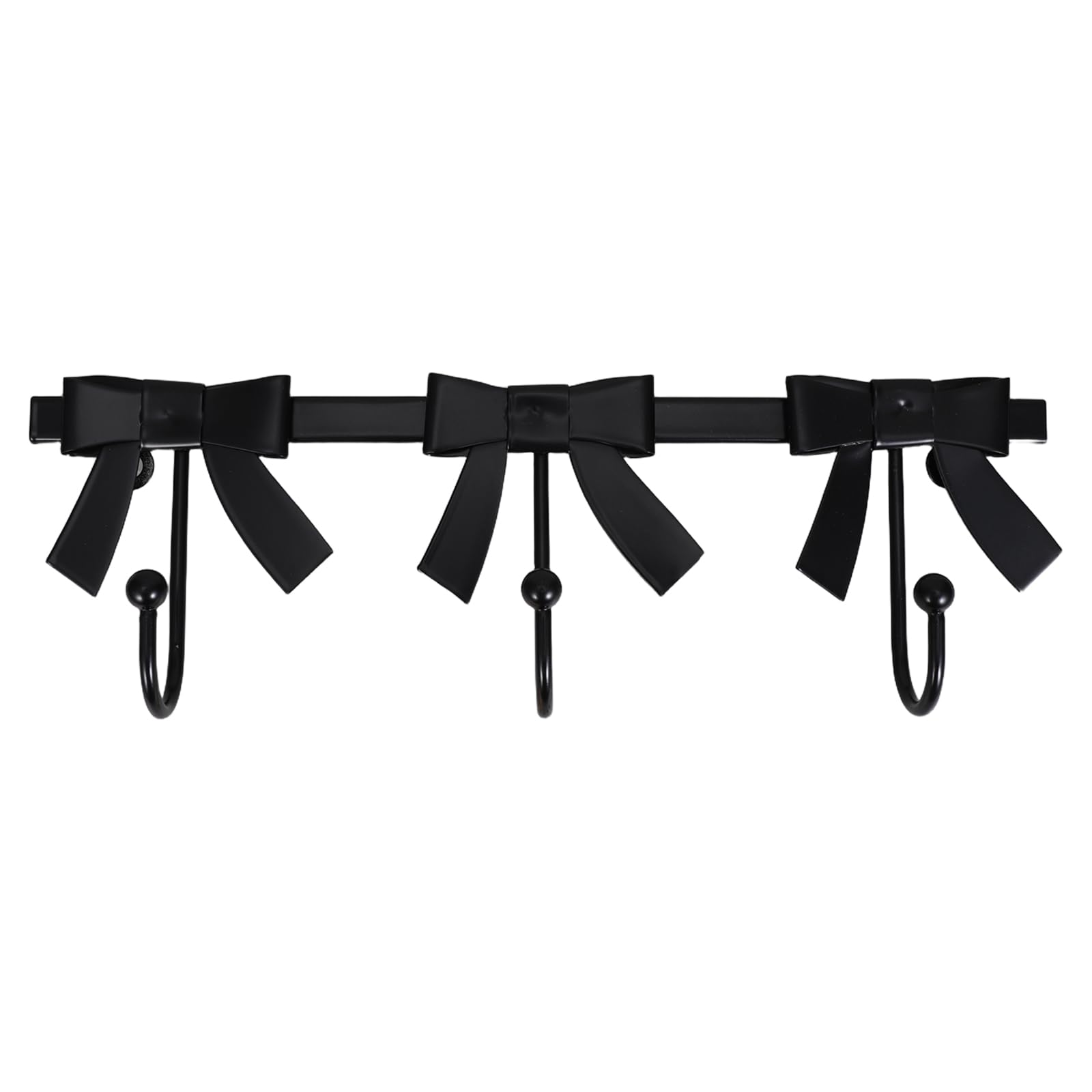 Patère Murale en Fer Forgé Noir COLLBATH à 3 Crochets Décoratifs Nœud pour Manteaux