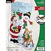 Bucilla santas gathering felt applique christmas stocking 18  urban country home decor
