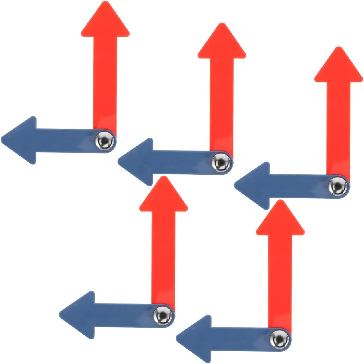 Gatuida Pack of 5 Plastic Clock Hands for Clock Repair and Mounting Hands Easy Rotation School Use Educational and Red Solid Teaching Accessory