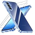 Yohii Cover per Samsung Galaxy A17 4G/5G con 2 Pezzi Vetro Temperato, [Protezione Fotocamera] Custodia Antiurto Chiaro,TPU Morbido Sottile Silicone Antigraffio Anti Ingiallimento Case, Trasparente