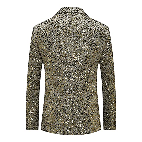 Sequin Blazer Men Shiny Tuxedo Party Dinner Prom One Button Suit Jacket2