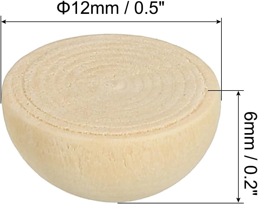 PATIKIL 12mm Half Wood Beads, 40 Pack Unfinished Natural Wooden Beads Round Split Wood Balls for Craft Art Ornaments Painting - Image 2