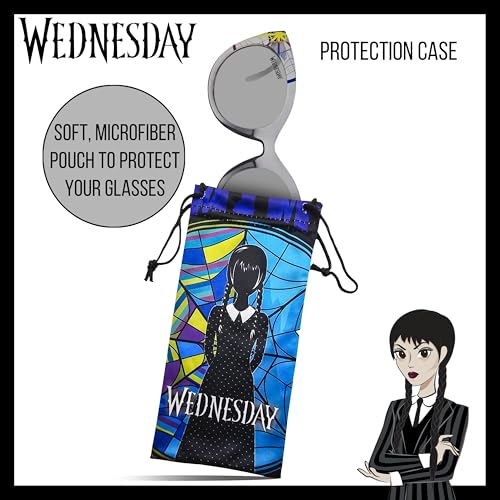 Sun-Staches Kids Wednesday Addams Sunglasses Stylish, Comfortable & Durable UV-Protective Girls Glasses With Soft Carrying Case - Officially-Licensed Wednesday Addams Gifts3