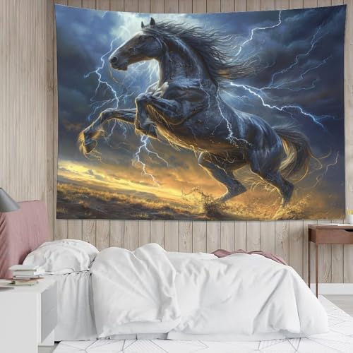 Tapisserie cheval 3D de 180x230cm pour décoration de salon